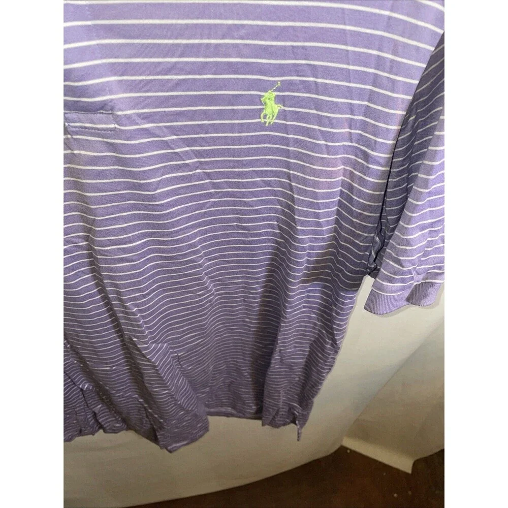 Polo Golf Ralph Lauren Men’s Polo Shirt Size XL Purple Striped Athleisure Tennis